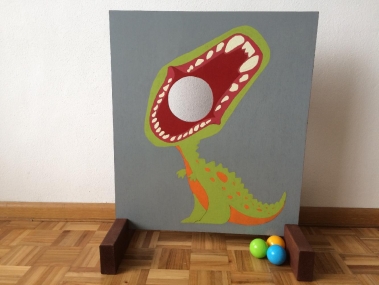 Werpspel de hongerige dinosaurus